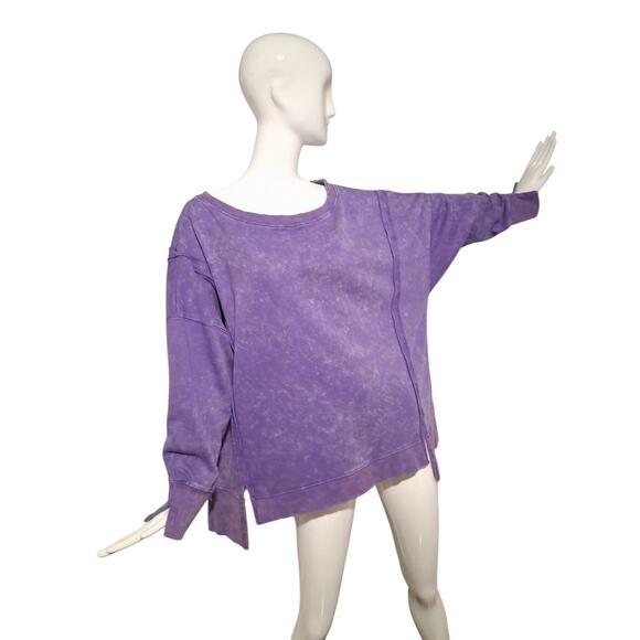 White Birch Oversized Women's size Small  Acid Washed Slouchy Grungecore Top - Picture 2 of 10